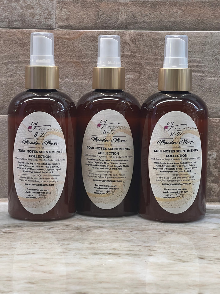 Soul Notes Scentiments Mist – Flowers for Elaine, Meadow Muse, Santal No. 1004, Velvet Rouge