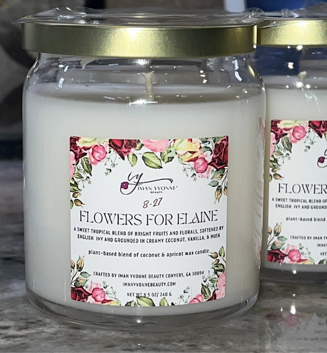 Flowers for Elaine Coconut Apricot Candle