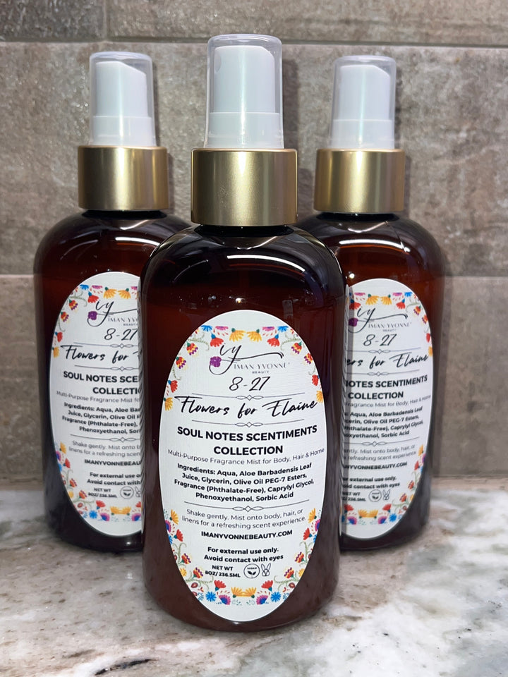 Soul Notes Scentiments Mist – Flowers for Elaine, Meadow Muse, Santal No. 1004, Velvet Rouge