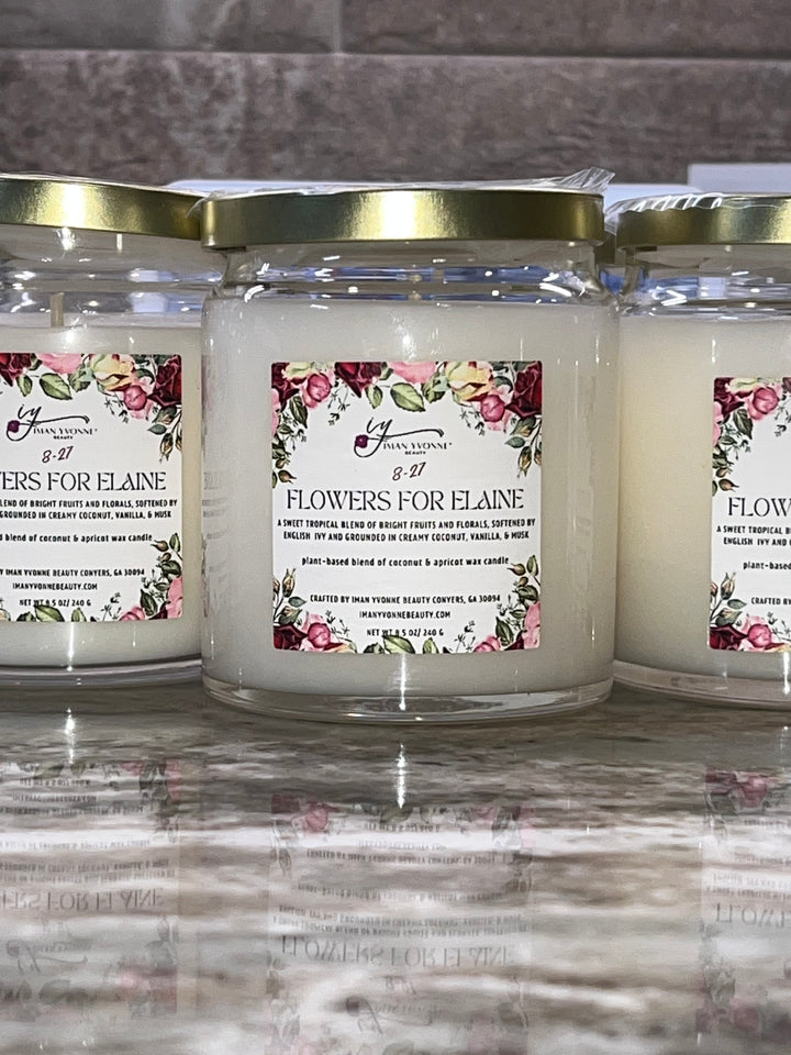 Flowers for Elaine Coconut Apricot Candle