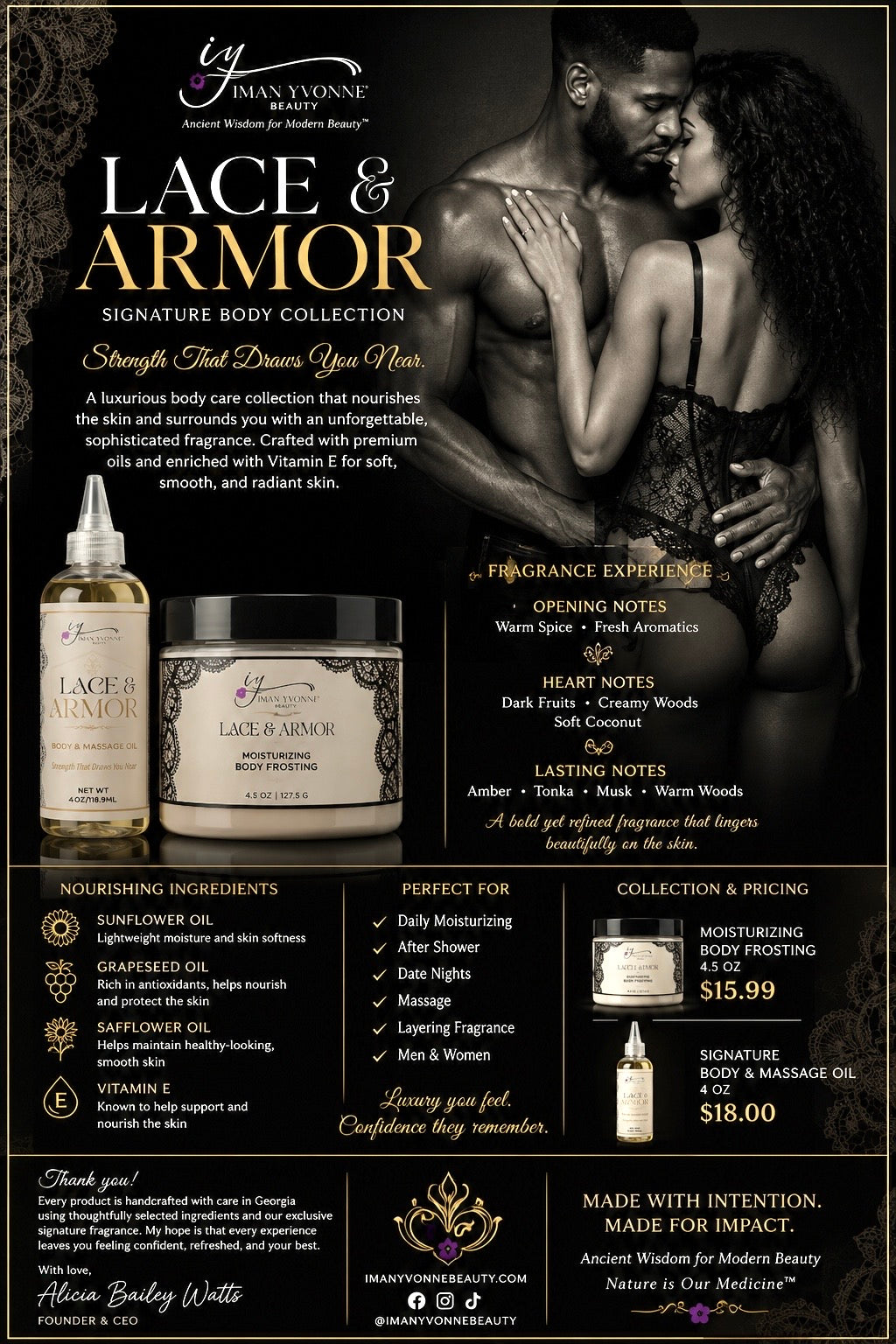 Lace & Armor™ Signature Body & Massage Oil